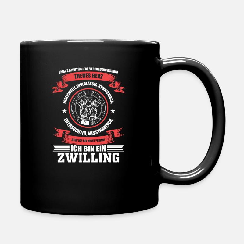 Sternzeichen Zwillinge Horoskop - Tasse einfarbig - Schwarz