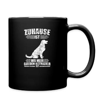 Golden Retriever Hund - Tasse einfarbig - Schwarz - Rechts