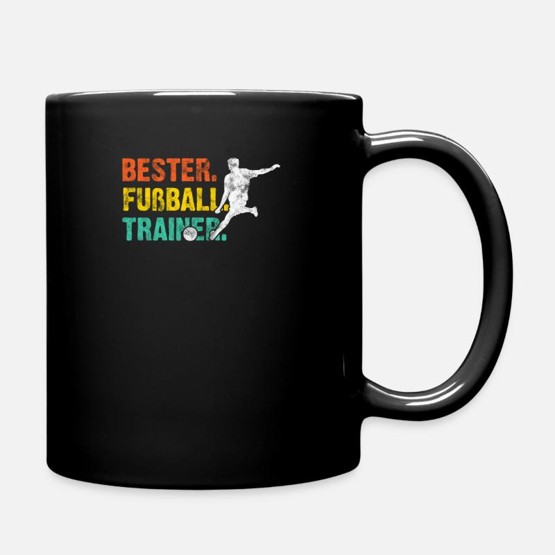 Bester Fußballtrainer Retro Motiv Geschenkidee - Tasse einfarbig - Schwarz
