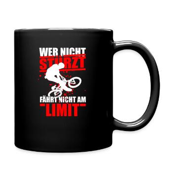 Mountainbiker Mountainbike Hobby - Tasse einfarbig - Schwarz - Rechts