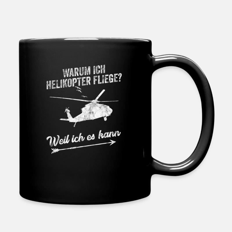 Helikopter Flugschein bestandene Prüfung Geschenk - Tasse einfarbig - Schwarz