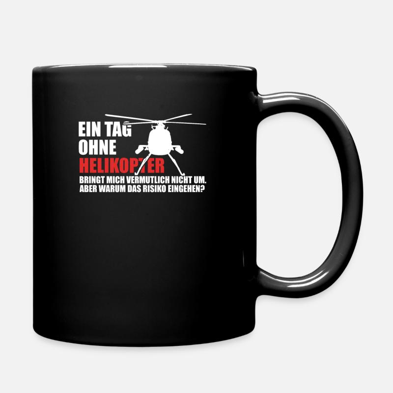 Helikopter Hubschrauber - Tasse einfarbig - Schwarz