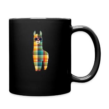 Alpaga rétro rétro drôle de lama - Mug uni - noir - Droite