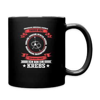 Lustiges Sternzeichen Krebs Geschenk - Tasse einfarbig - Schwarz - Rechts