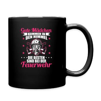Feuerwehr Frau Frauen Beruf Geschenk - Tasse einfarbig - Schwarz - Rechts