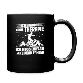 Lustiges Einrad Einradfahrer Geschenk - Tasse einfarbig - Schwarz - Rechts