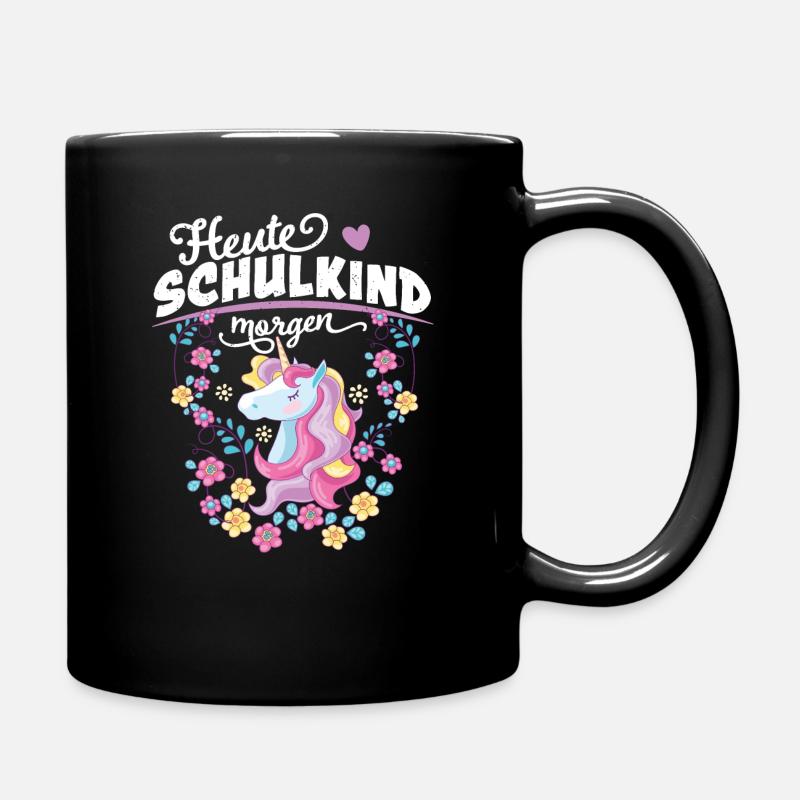 Heute Schulkind morgen Einhorn - Tasse einfarbig - Schwarz