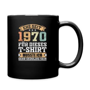 Goldene Hochzeit Hochzeitstag Ehemann Geschenk - Tasse einfarbig - Schwarz - Rechts