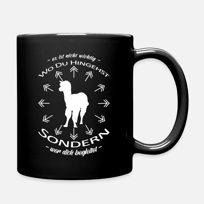 Wandern Spruch Wanderung Alpaka Team - Tasse einfarbig - Schwarz