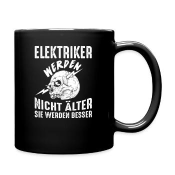Lustiges Elektriker Handwerker Geburtstag Geschenk - Tasse einfarbig - Schwarz - Rechts