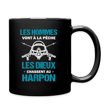 Chasse au harpon / Pêche humour cadeau drôle - Mug uni - noir - Droite