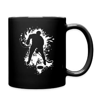 Joueur d'art Splash Silhouette de hockey sur glace - Mug uni - noir - Droite