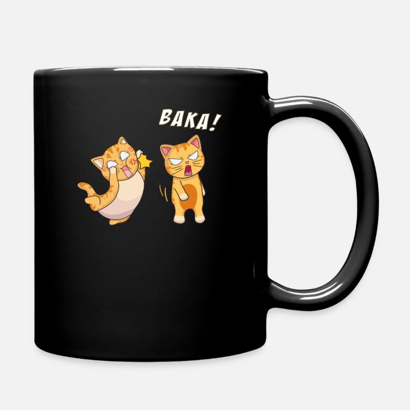 Funny Anime Baka Cats Slap Baka Japan Face Slapping - Full Colour Mug - black