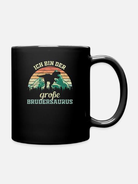 Ich bin der große Brudersaurus - Tasse einfarbig - Schwarz