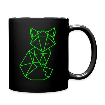 Origami-Fuchs - Tasse einfarbig - Schwarz - Rechts