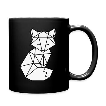 Origami Fuchs - Tasse einfarbig - Schwarz - Rechts