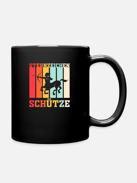 Sternzeichen Schütze - Tasse einfarbig - Schwarz