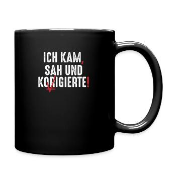 Lustiges Lehrer Deutsch Rechtschreibung Geschenk - Tasse einfarbig - Schwarz - Rechts