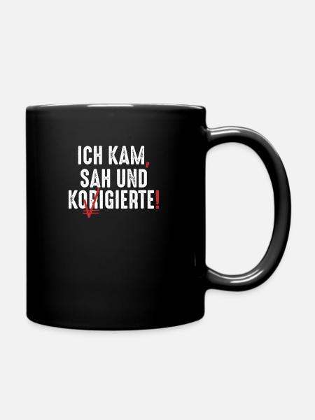 Lustiges Lehrer Deutsch Rechtschreibung Geschenk - Tasse einfarbig - Schwarz