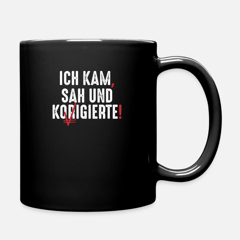 Lustiges Lehrer Deutsch Rechtschreibung Geschenk - Tasse einfarbig - Schwarz