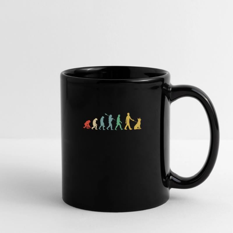 German Shepherd Evolution Retro Design Full Colour Mug