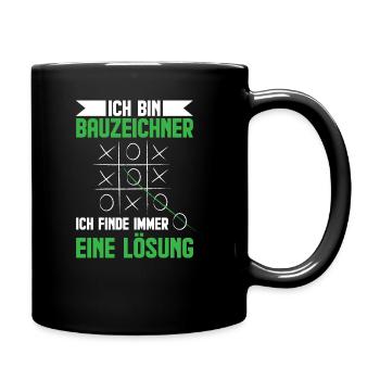 Lustige Bauzeichner Geschenkidee - Tasse einfarbig - Schwarz - Rechts