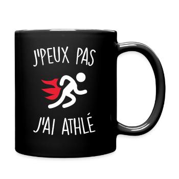 J'peux pas j'ai athlétisme - Mug uni - noir - Droite