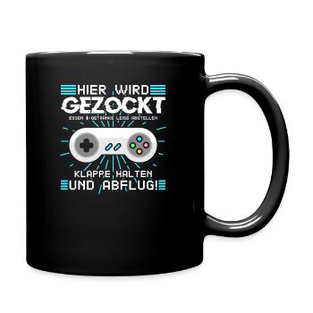 Lustiger Gamer Spruch für Zocker - Tasse einfarbig - Schwarz - Rechts