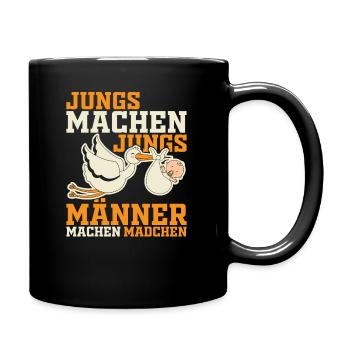 Babypinkeln Vater Papa Tochter Nachwuchs - Tasse einfarbig - Schwarz - Rechts