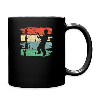 Pêcher Pêche Rétro Idée de cadeau - Mug uni - noir - Droite