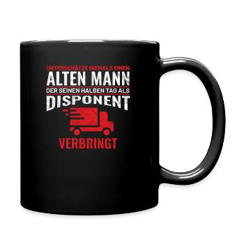 Disponent Mann Männer Geschenkidee - Tasse einfarbig - Schwarz - Rechts