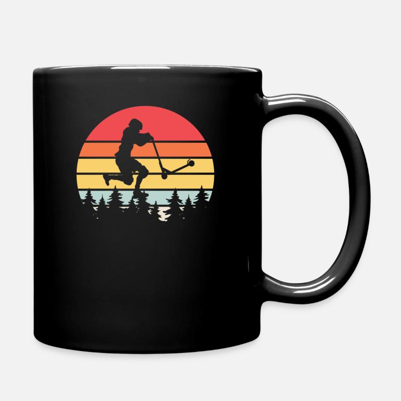 Scooter Stunt Roller Retro Geschenkidee - Tasse einfarbig - Schwarz