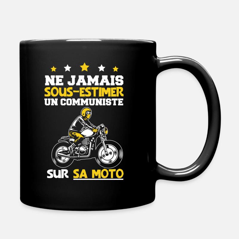 Communiste motard cadeau drôle moto biker - Mug uni - noir