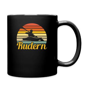 Rudern Ruderer Ruder Retro Geschenkidee - Tasse einfarbig - Schwarz - Rechts