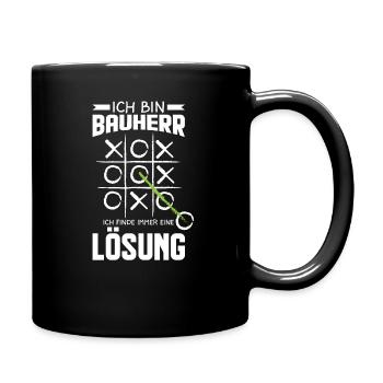 Bauherr lustige Männer & Bauherr 2022 Geschenkidee - Tasse einfarbig - Schwarz - Rechts