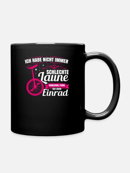 Einrad - Tasse einfarbig - Schwarz