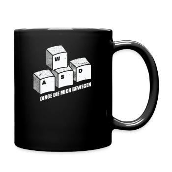 PC Gamer Gaming WASD lustige Geschenkidee - Tasse einfarbig - Schwarz - Rechts