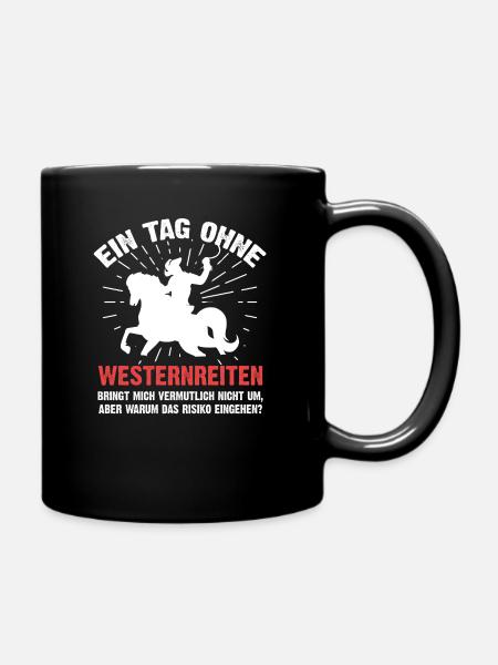 Westernreiten - Tasse einfarbig - Schwarz