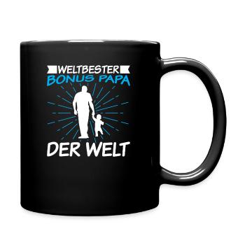 Weltbester Bonus Papa der Welt - Tasse einfarbig - Schwarz - Rechts