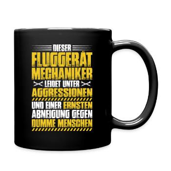 Fluggerätmechaniker Flugzeugmechaniker - Tasse einfarbig - Schwarz - Rechts