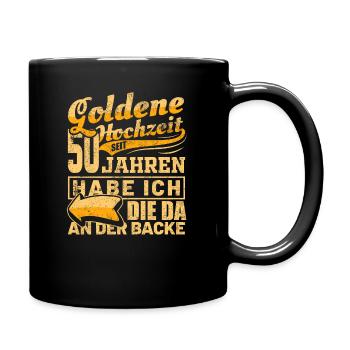 Goldene Hochzeit seit 50 Jahren Partnerlook - Tasse einfarbig - Schwarz - Rechts