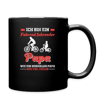 Lustiges Fahrrad Papa Vater Vatertag Geschenk - Tasse einfarbig - Schwarz - Rechts