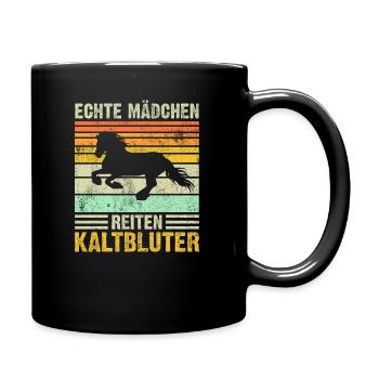 Kaltblüter Kaltblut Pferd Reiter Geschenk - Tasse einfarbig - Schwarz - Rechts