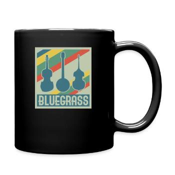 Bluegrass Retro Vintage Country Music - Full Colour Mug - black - Right