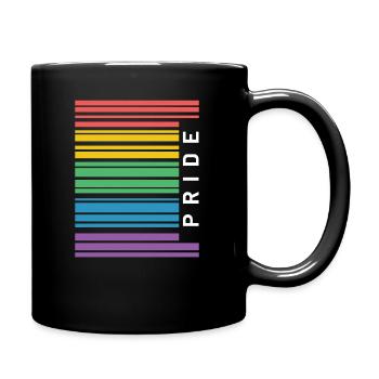 CSD Pride Gay Rainbow Regenbogen Geschenkidee - Tasse einfarbig - Schwarz - Rechts