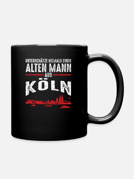 Alter Mann - Köln Kölner | Retro Vintage Style - Tasse einfarbig - Schwarz