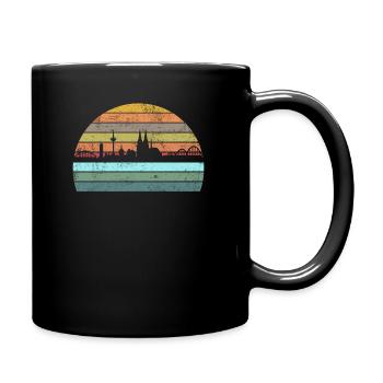 Köln Kölner Skyline Retro Vintage Style - Tasse einfarbig - Schwarz - Rechts