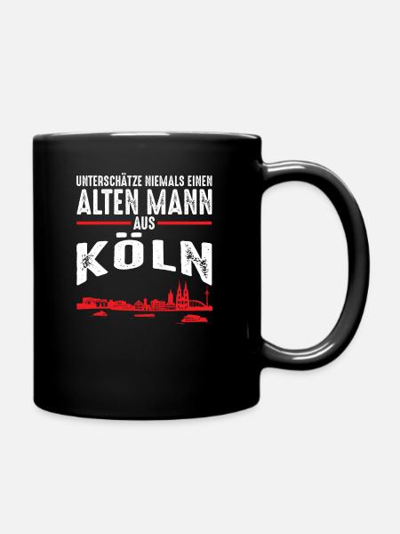 Köln Kölner lustiges alter Mann Geschenk - Tasse einfarbig - Schwarz