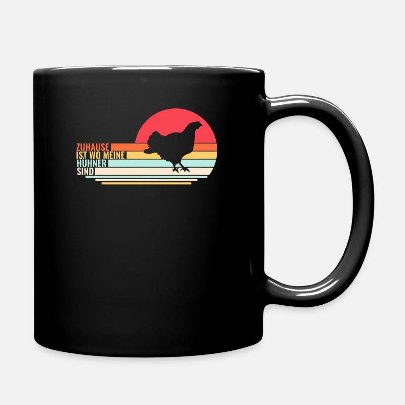 Hühner Retro Vintage Geschenkideen - Tasse einfarbig - Schwarz