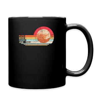 Vintage Never Forget Pluto - Retro Geschenk - Tasse einfarbig - Schwarz - Rechts